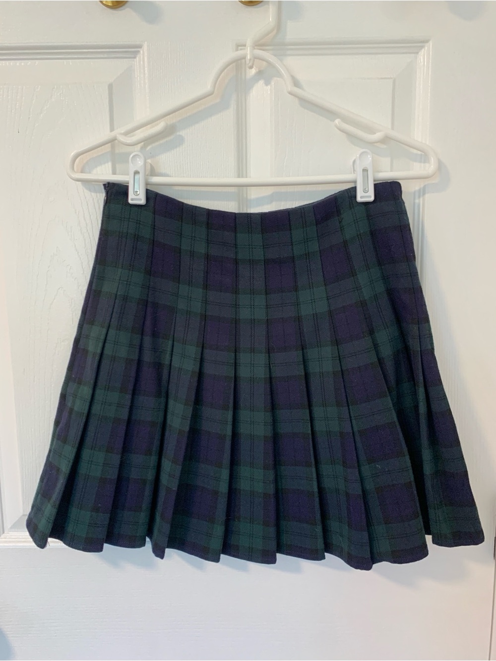 Brandy Melville Pleated Plaid Skirt | Blue Green | Preppy Schoolgirl Academia